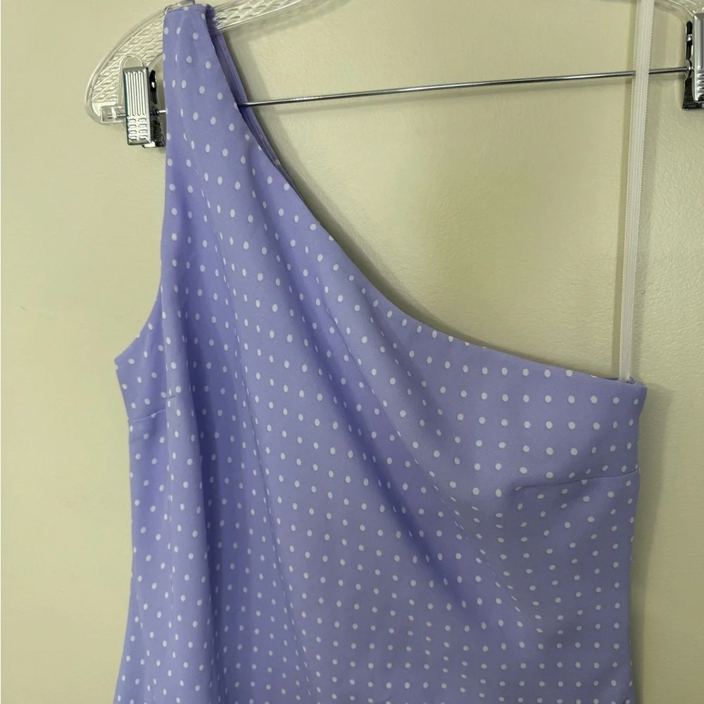 Reitmans Lilac One-Shoulder Polkadot Dress - Picture 6 of 12